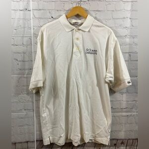 Cutter & Buck St.Johns University Embroidery Logo Ivory Polo Mens Size Large